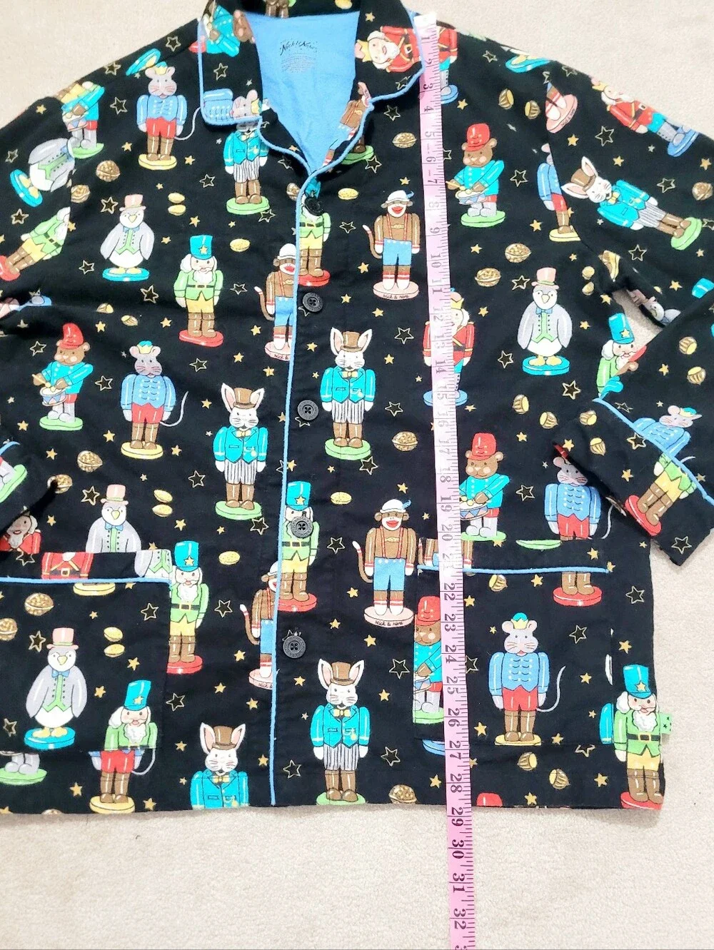 Nick & Nora Nutcracker Pajama Set Women’s Large Black Christmas Sleepwear Cotton